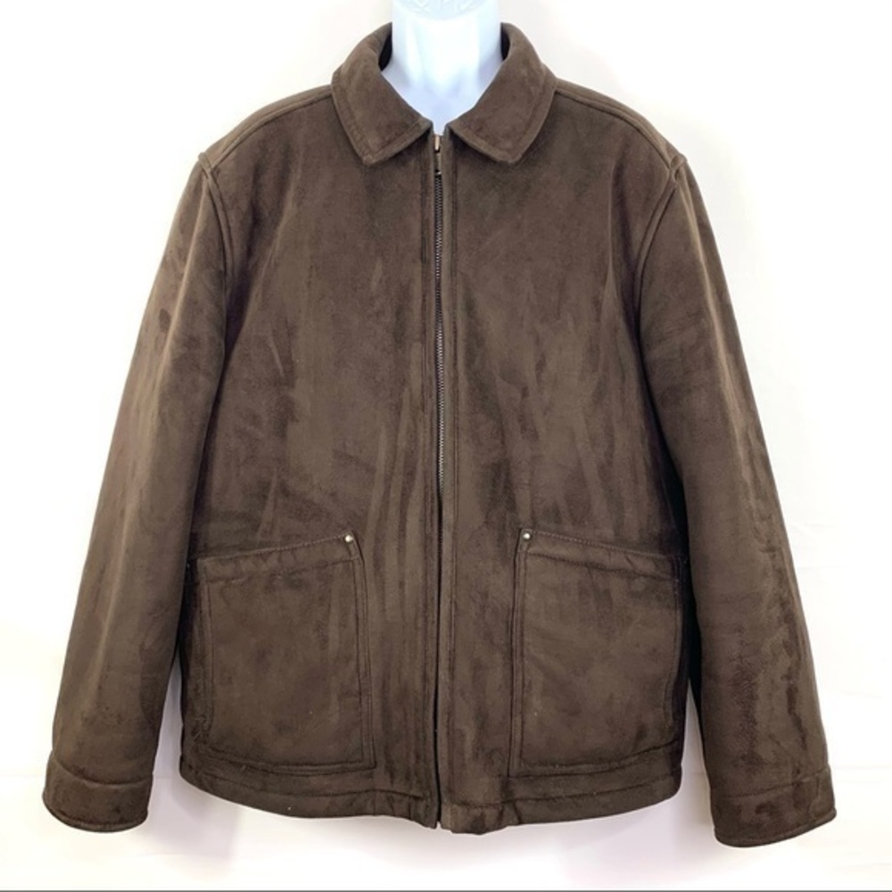 Columbia Men’s Jacket Brown Suede zipper XL